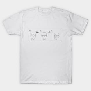 Bowl cut Funny Haircut Retro Instruction Design T-Shirt